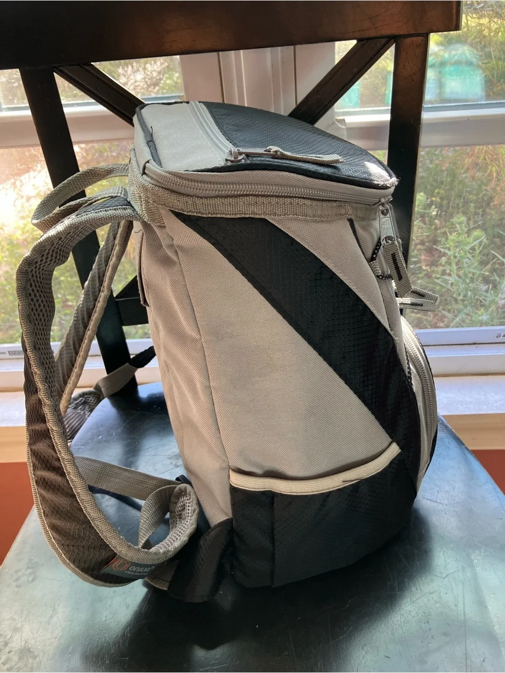 Men's Two-Tone Black and Gray Backpack Cooler